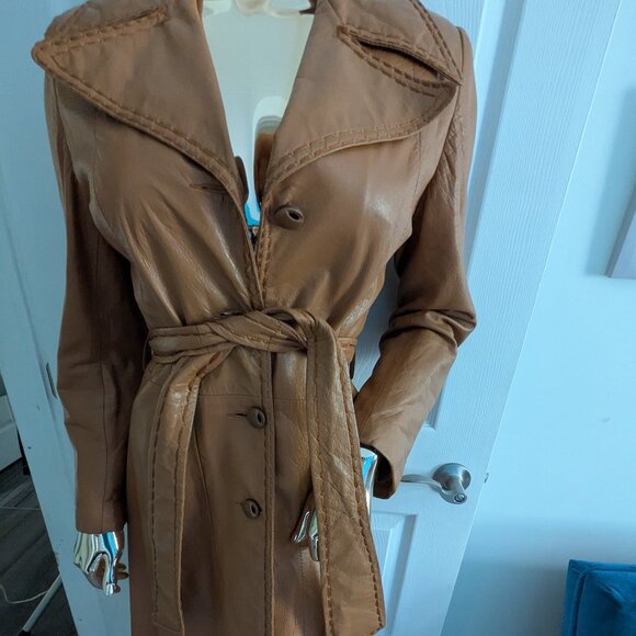 Vintage leather coat from Angola pre season sale - Picture 1 of 9